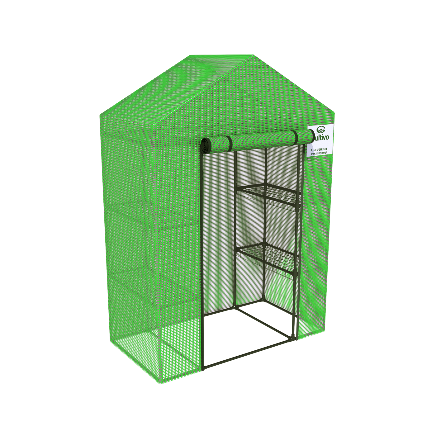 Szklarnia ogrodowa regał 4 półki 140x73 cm zielona Cultivo