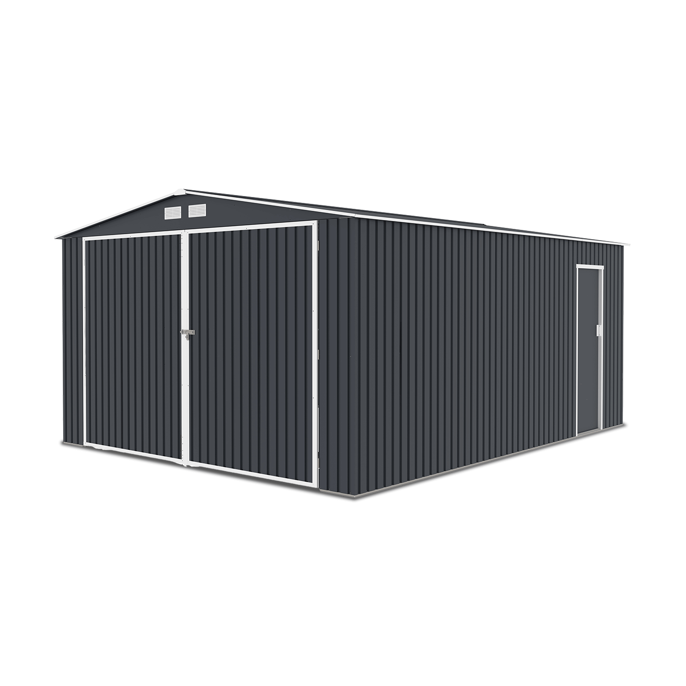 Zdjęcie prawej strony garażu Kingston 380x480 Cold Grey ukazujące drugie drzwi