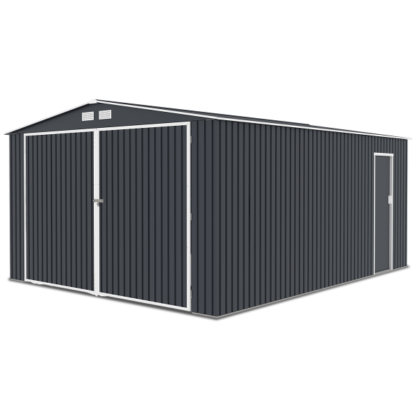 Zdjęcie prawej strony garażu Kingston 380x480 Cold Grey ukazujące drugie drzwi