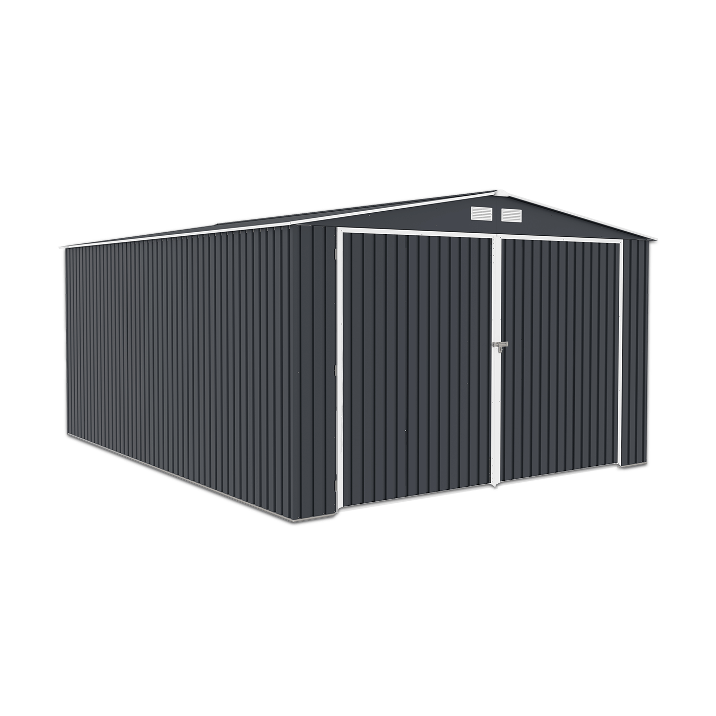 Lewy bok blaszanego garażu Kingston 380x480 Cold Grey