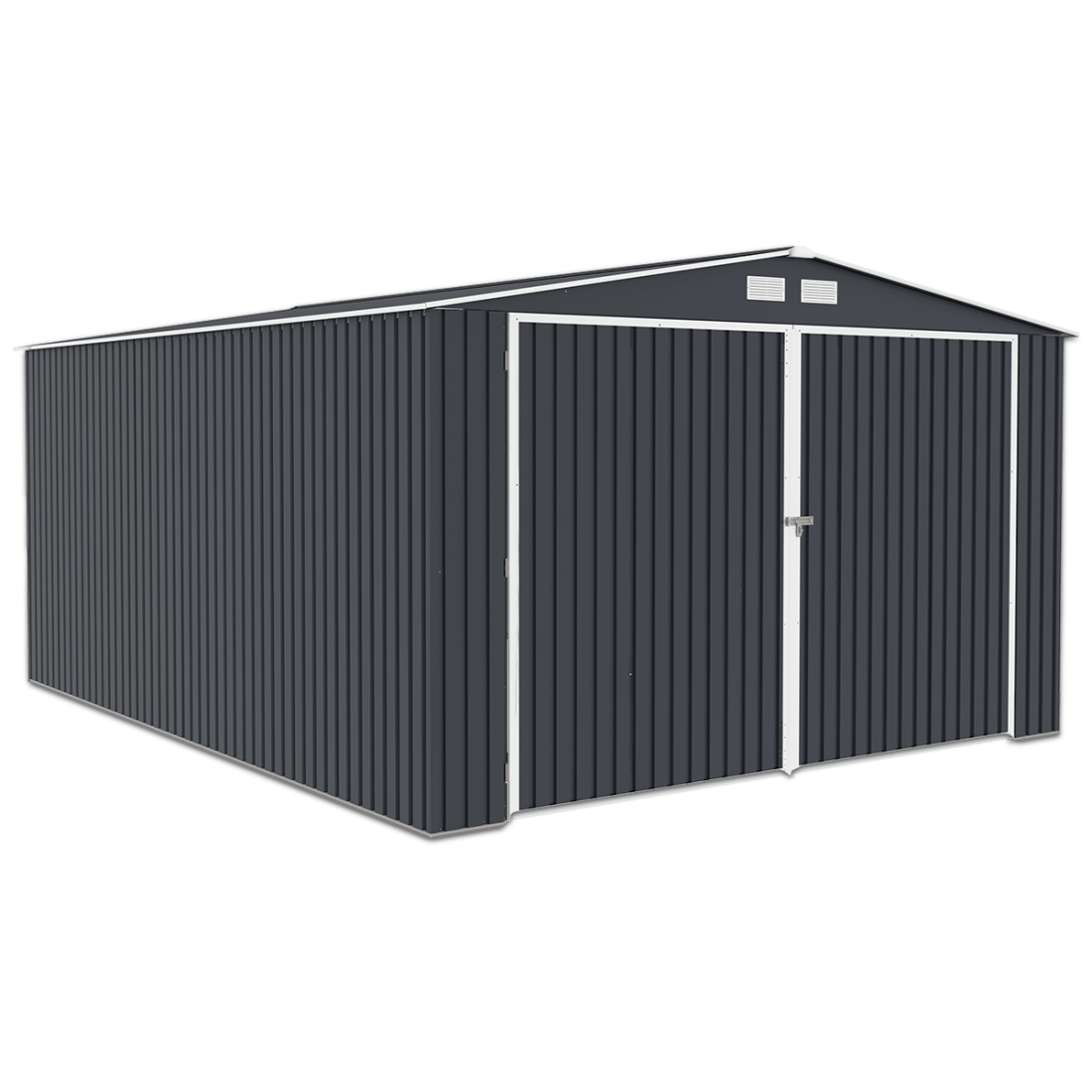 Lewy bok blaszanego garażu Kingston 380x480 Cold Grey