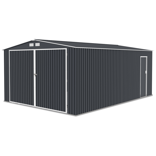 Zdjęcie prawej strony garażu Kingston 380x540 Cold Grey ukazujące drugie drzwi