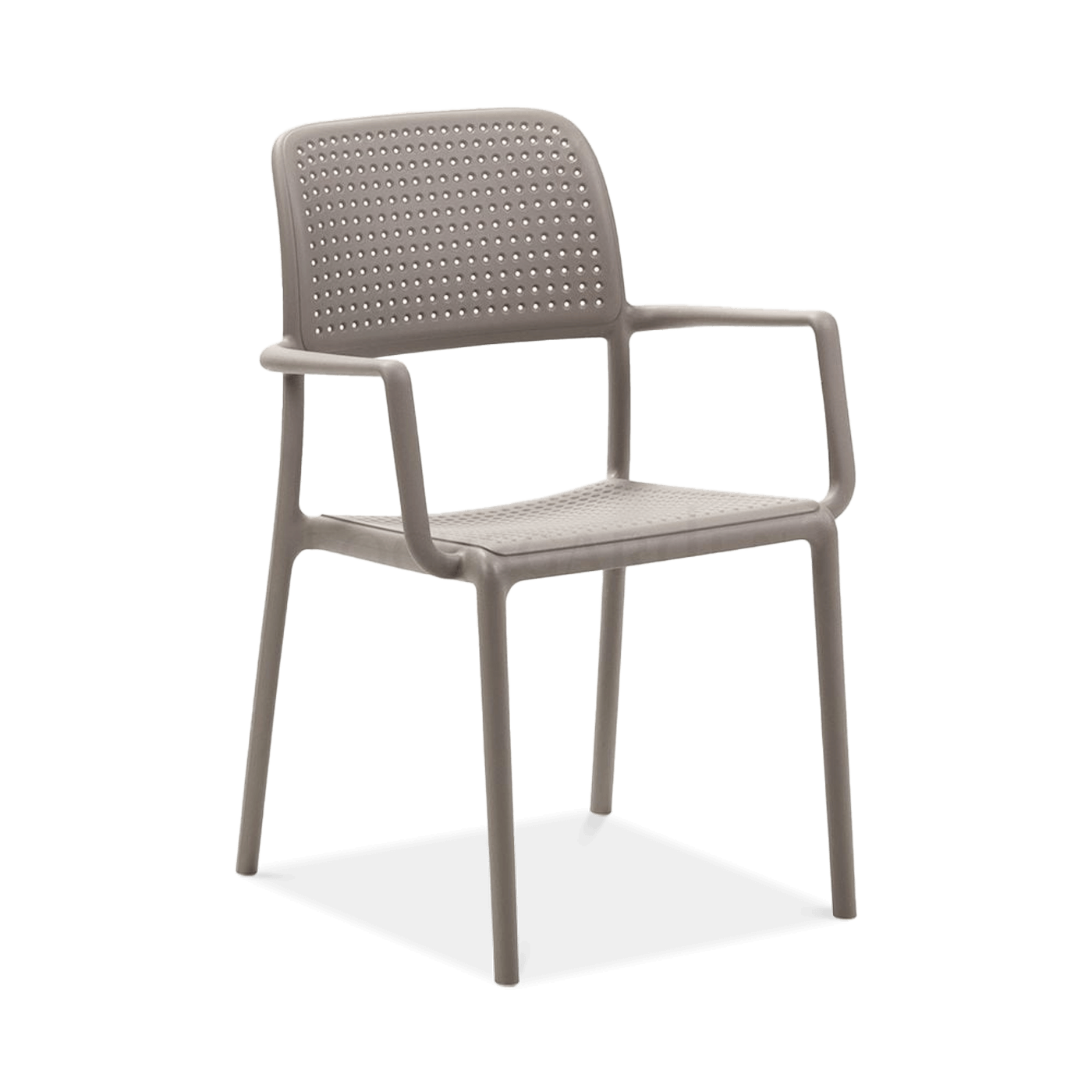 beżowe krzesło ogrodowe z oparciem i podłokietnikami 