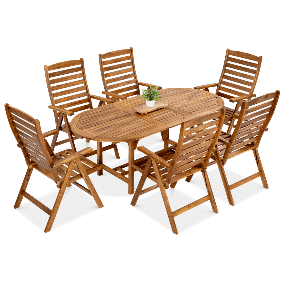 AKADIA DINING 190/6 ACACIA WOOD SET