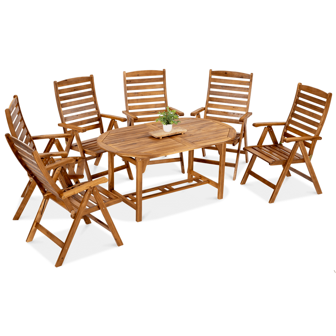 AKADIA DINING 190/6 ACACIA WOOD SET