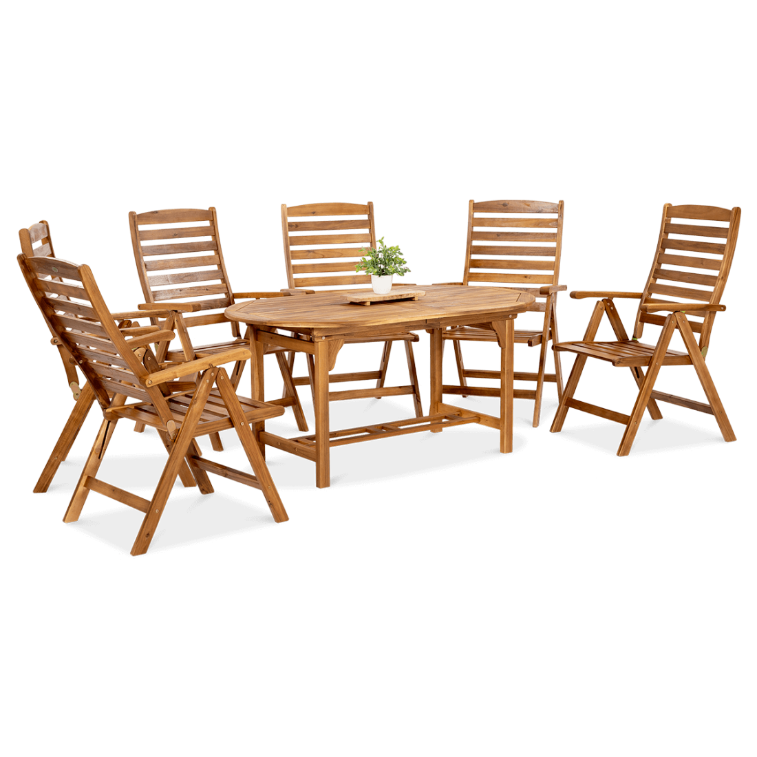 AKADIA DINING 190/6 ACACIA WOOD SET