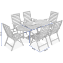 AKADIA DINING 190/6 ZESTAW ACACIA WOOD