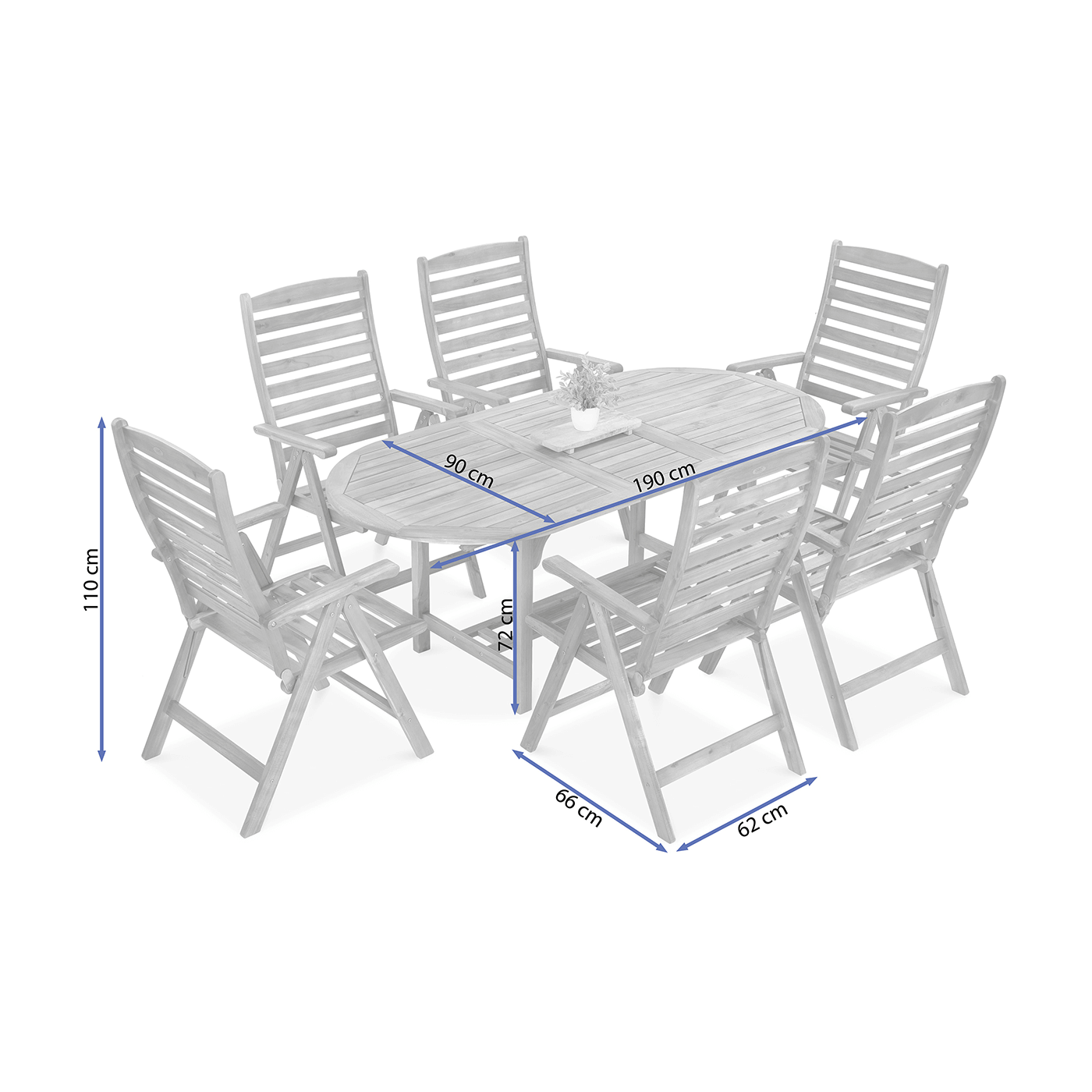 Zestaw mebli ogrodowych drewnianych AK-190SR511K