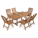 Meble jadalniane drewniane AKADIA DINING 200/6+1 - FOCUS GARDEN