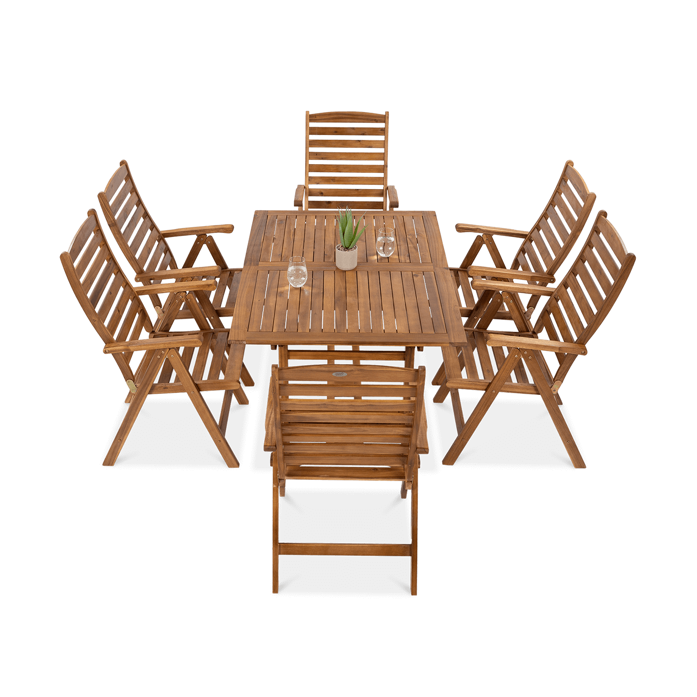 Zestaw mebli AKADIA DINING składający się z sześciu krzeseł oraz stołu