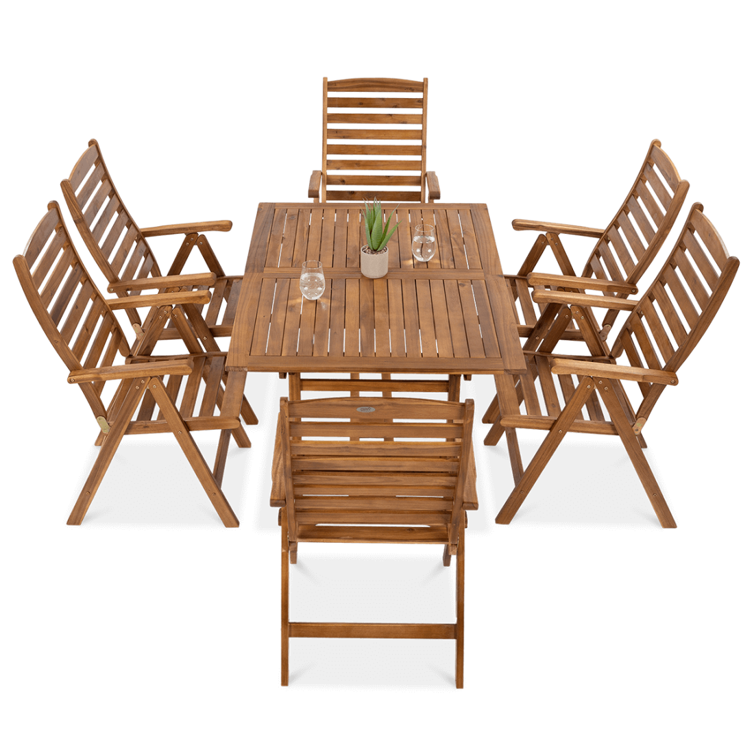 Zestaw mebli AKADIA DINING składający się z sześciu krzeseł oraz stołu