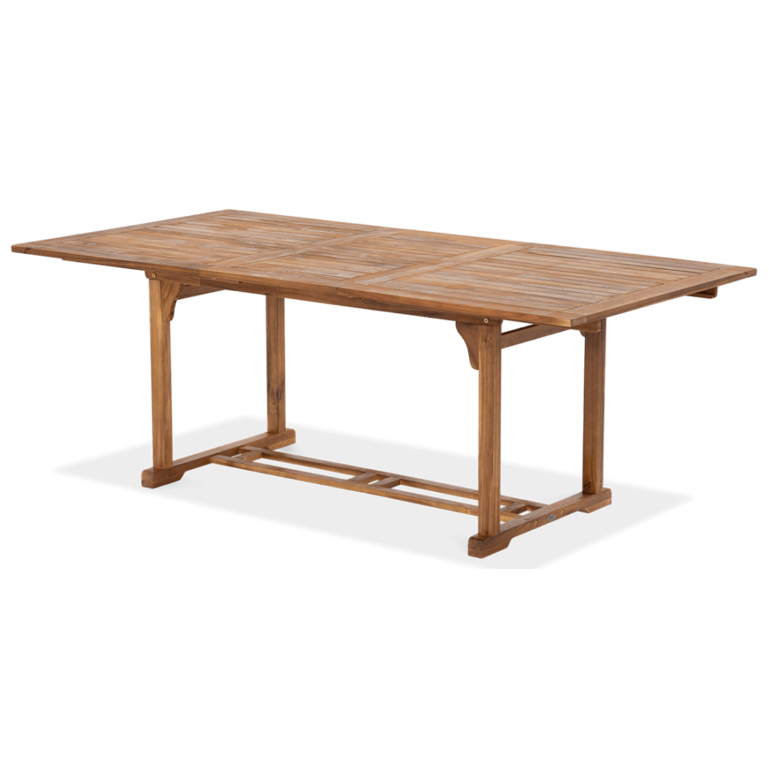 Prostokątny rozłożony duży stół z drewna akacjowego