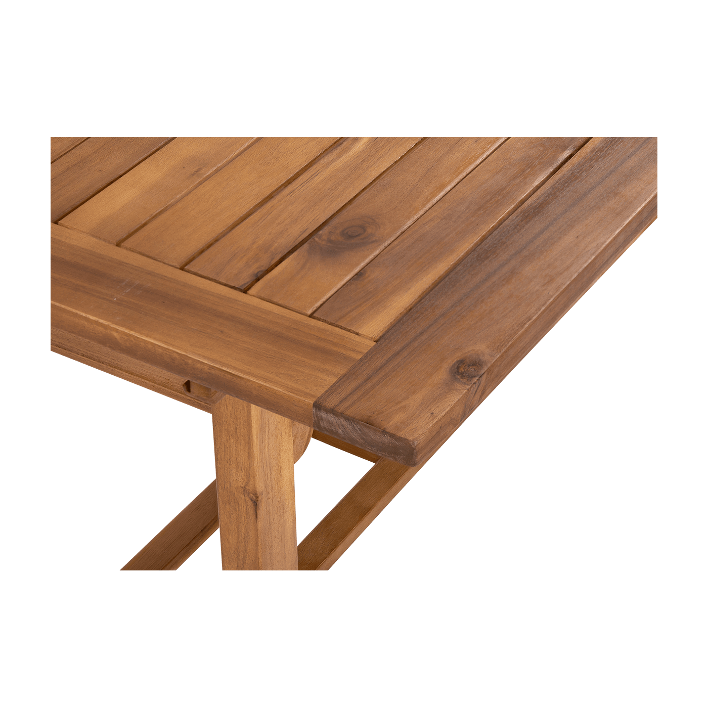 Zbliżenie na róg stołu wykonanego z drewna