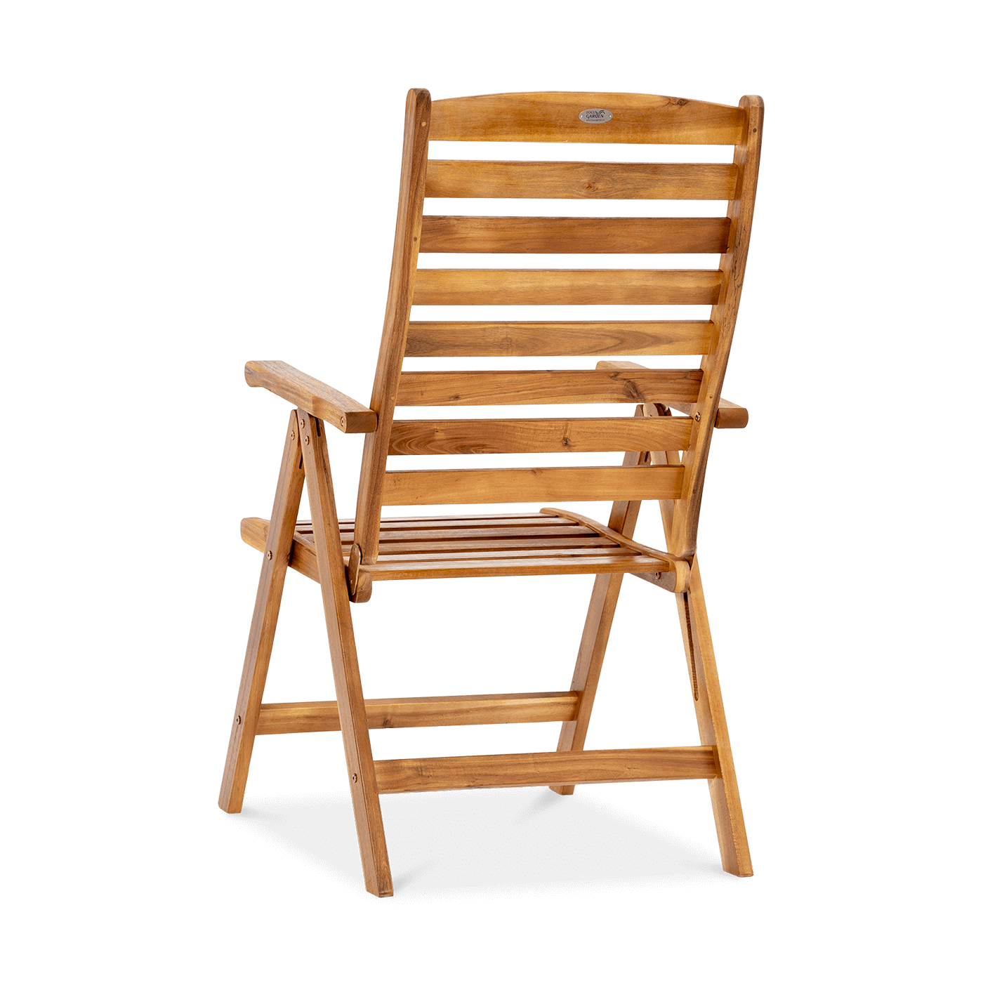 Tył krzesła wykonanego z drewna akacjowego