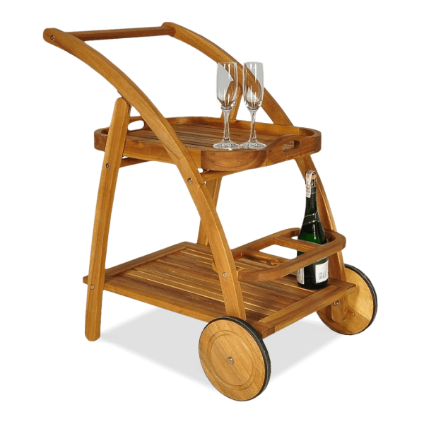 Drewniany Barek Ogrodowy na Kółkach z Tacą