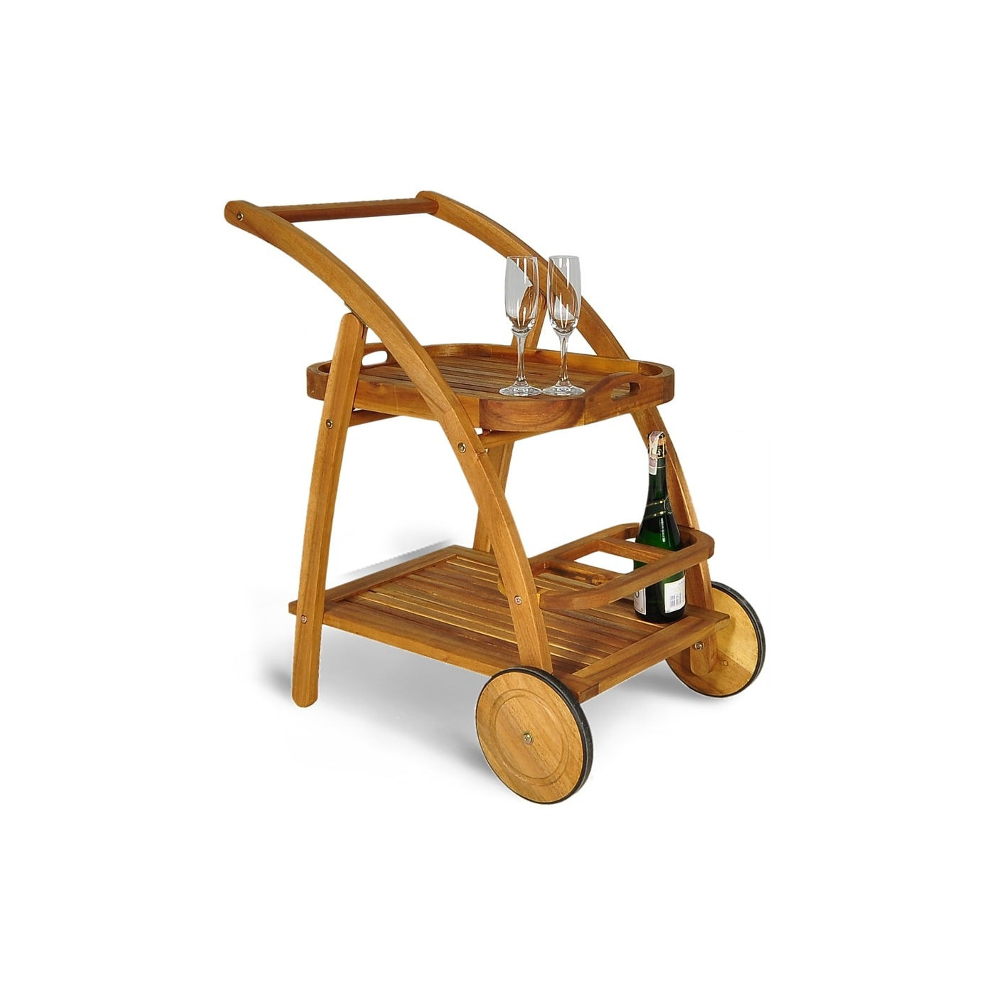 Drewniany Barek Ogrodowy na Kółkach z Tacą