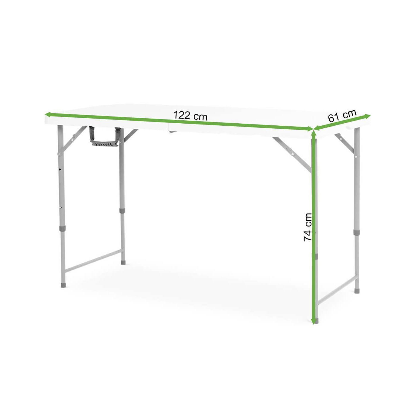 Wymiary stołu składanego cateringowego 122cm 