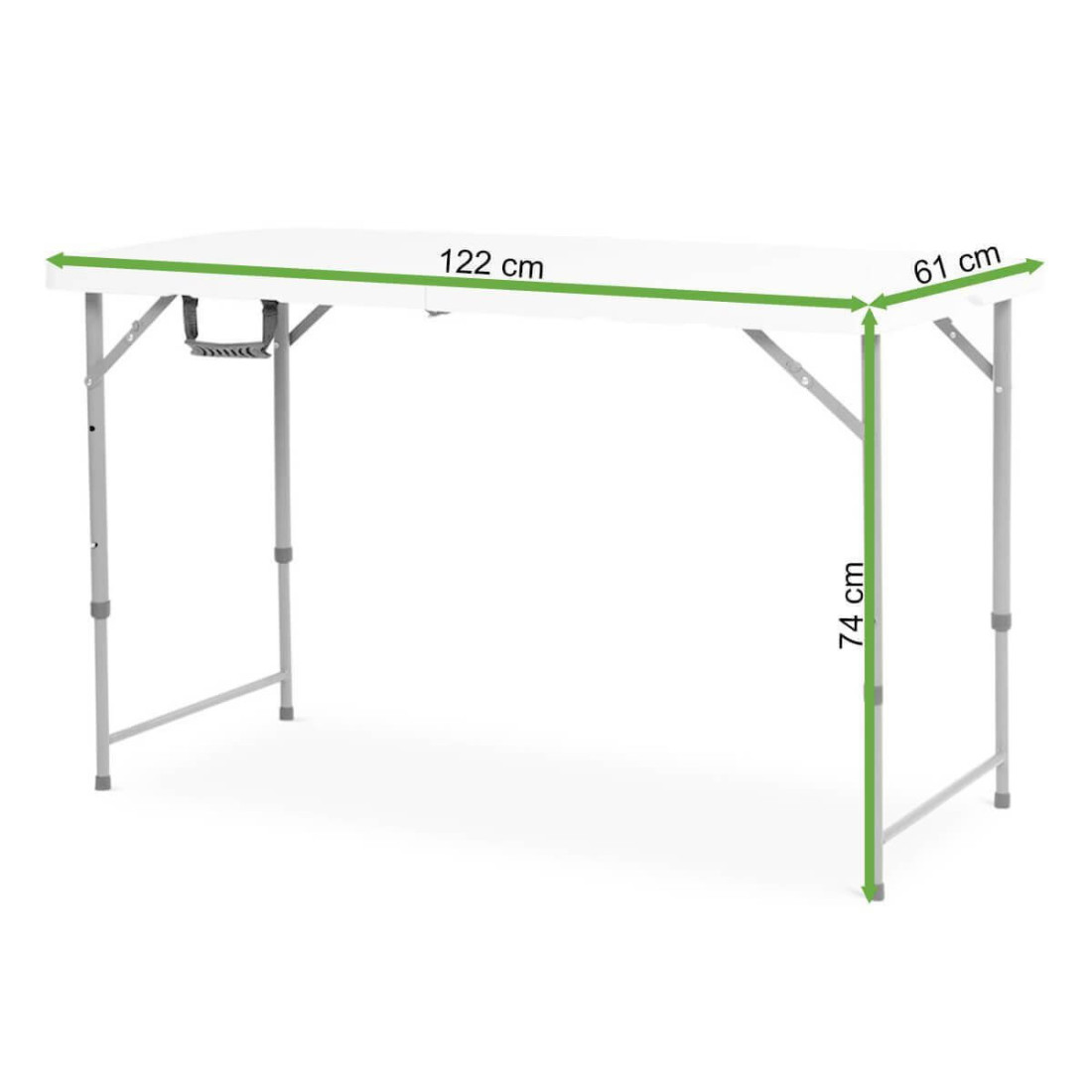 Wymiary stołu składanego cateringowego 122cm 