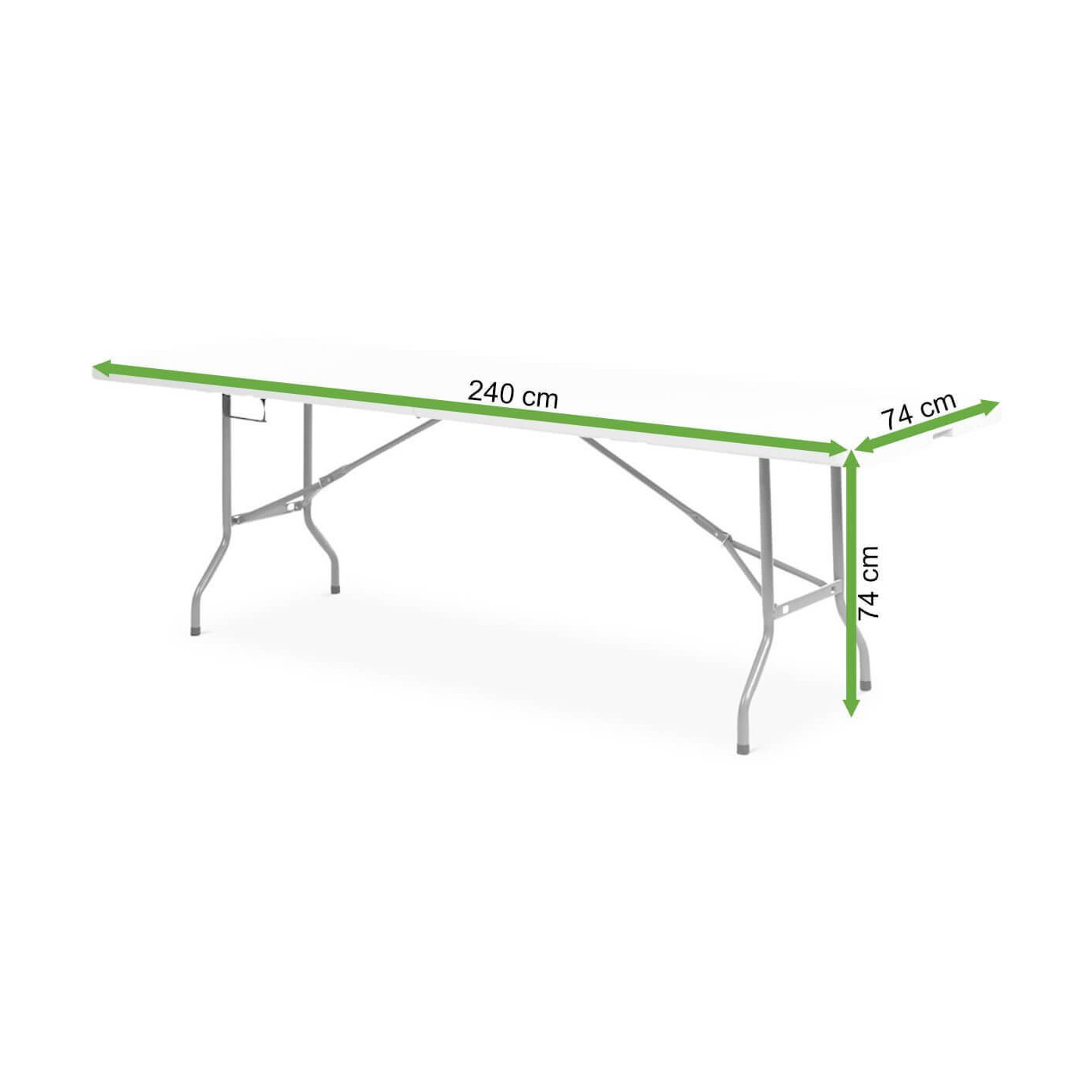 Wymiary stołu składanego cateringowego - 240 cm
