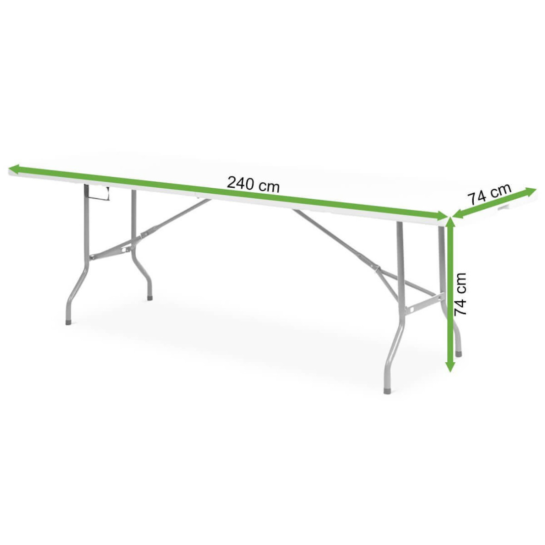Wymiary stołu składanego cateringowego - 240 cm