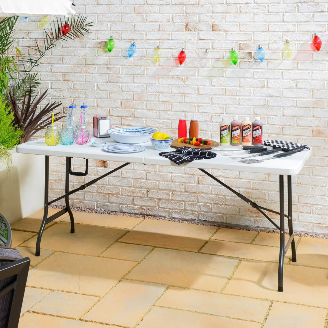 180CM WHITE CATERING TABLE