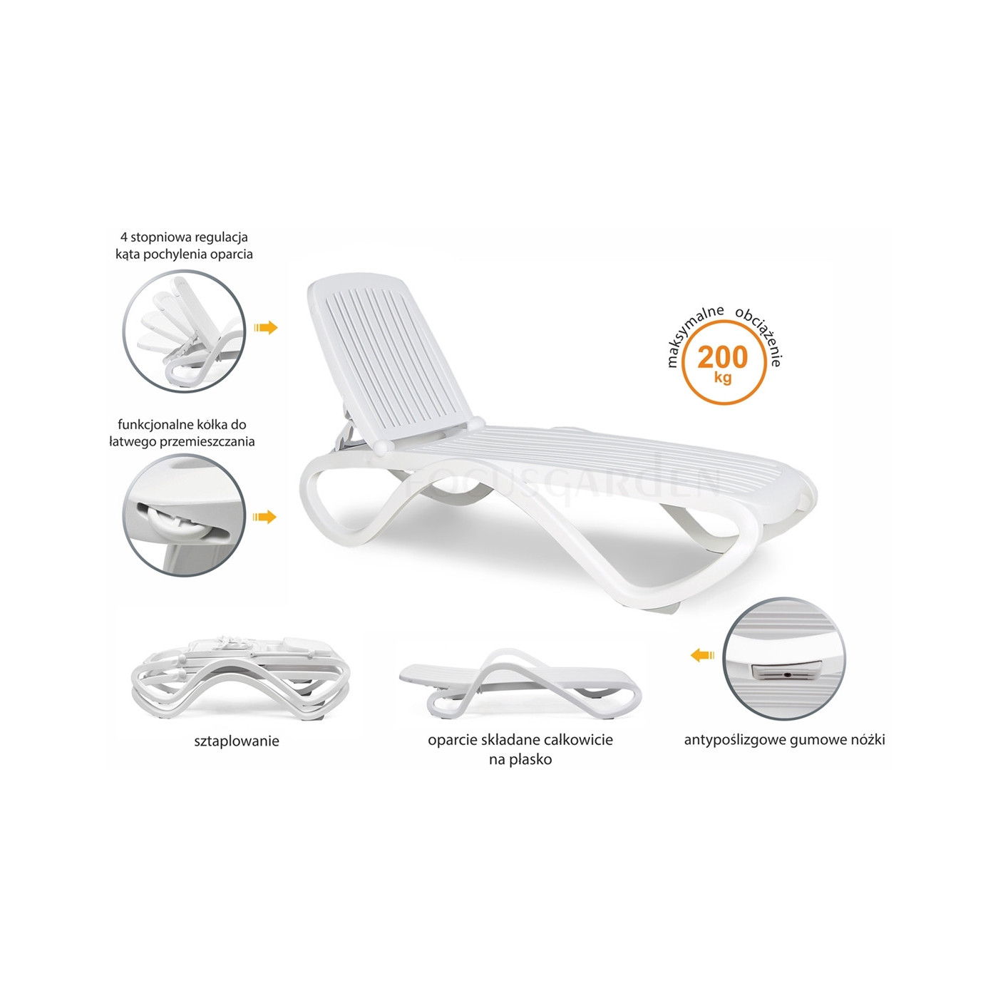 TROPICO WHITE DECK CHAIR