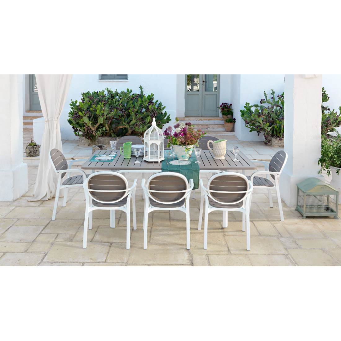 ALLORO 140-210 WHITE TORTORA TABLE