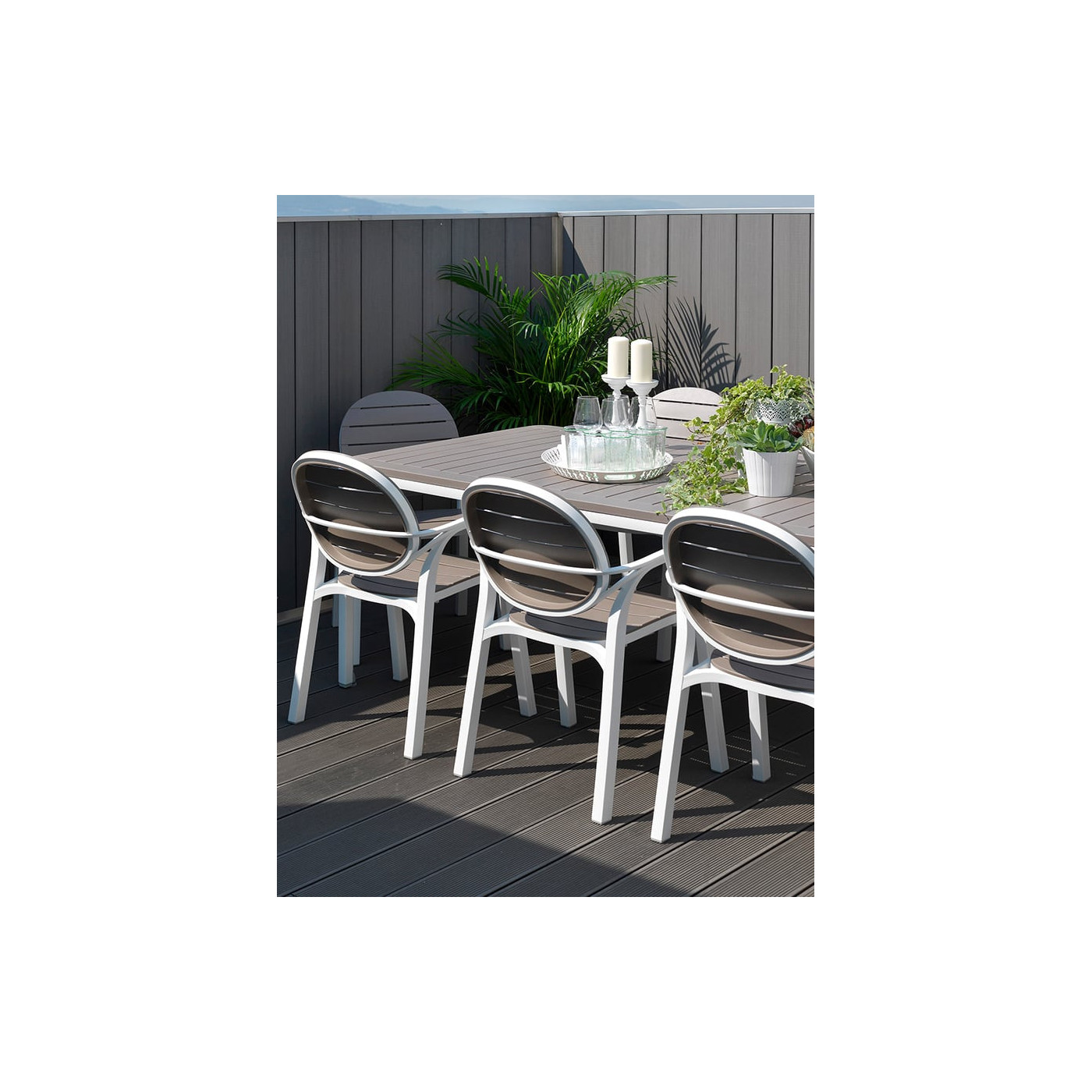 PALM/LAUREL 6/140 WHITE TORTORA SET