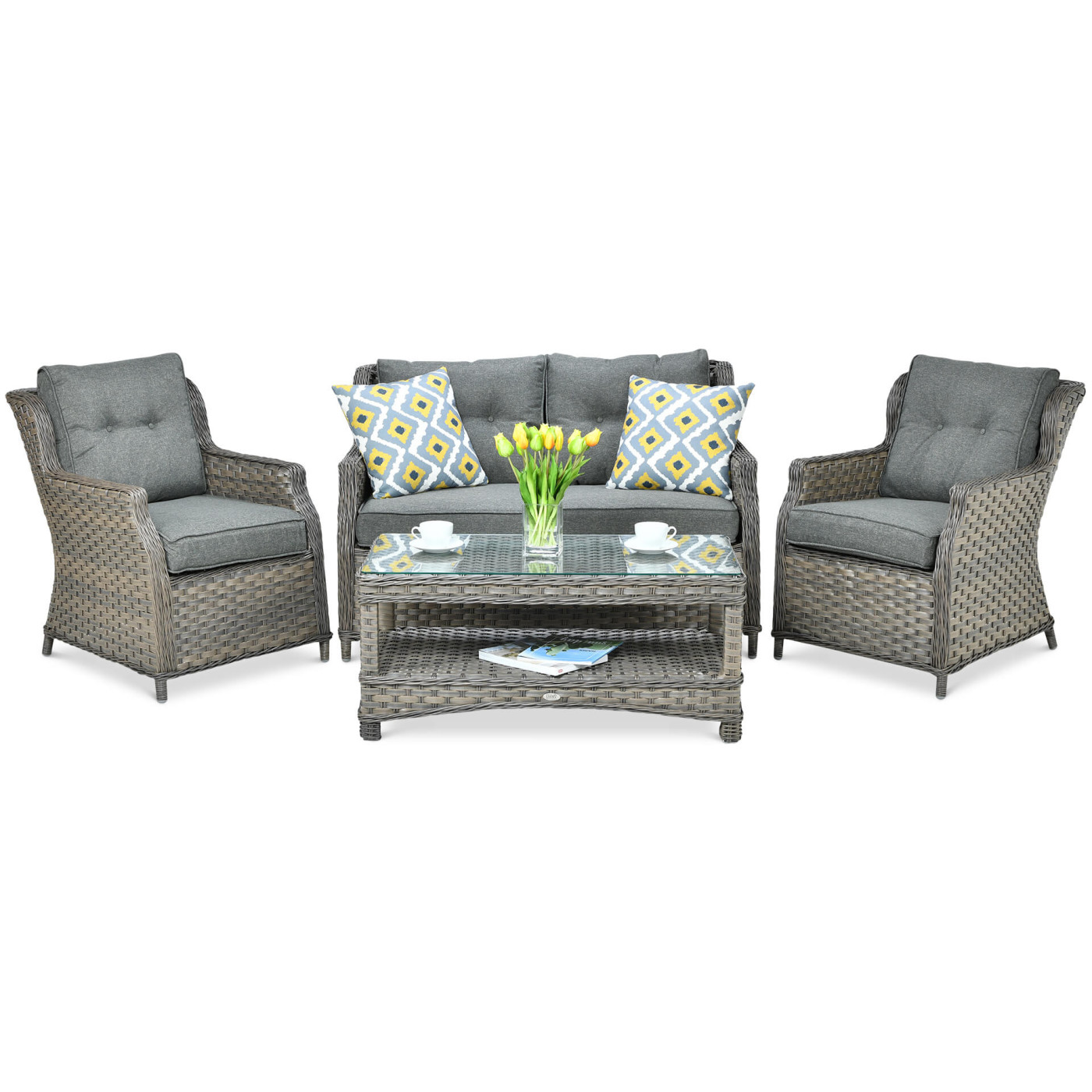 Zestaw mebli ogrodowych z technorattanu Trivento 2 Melange