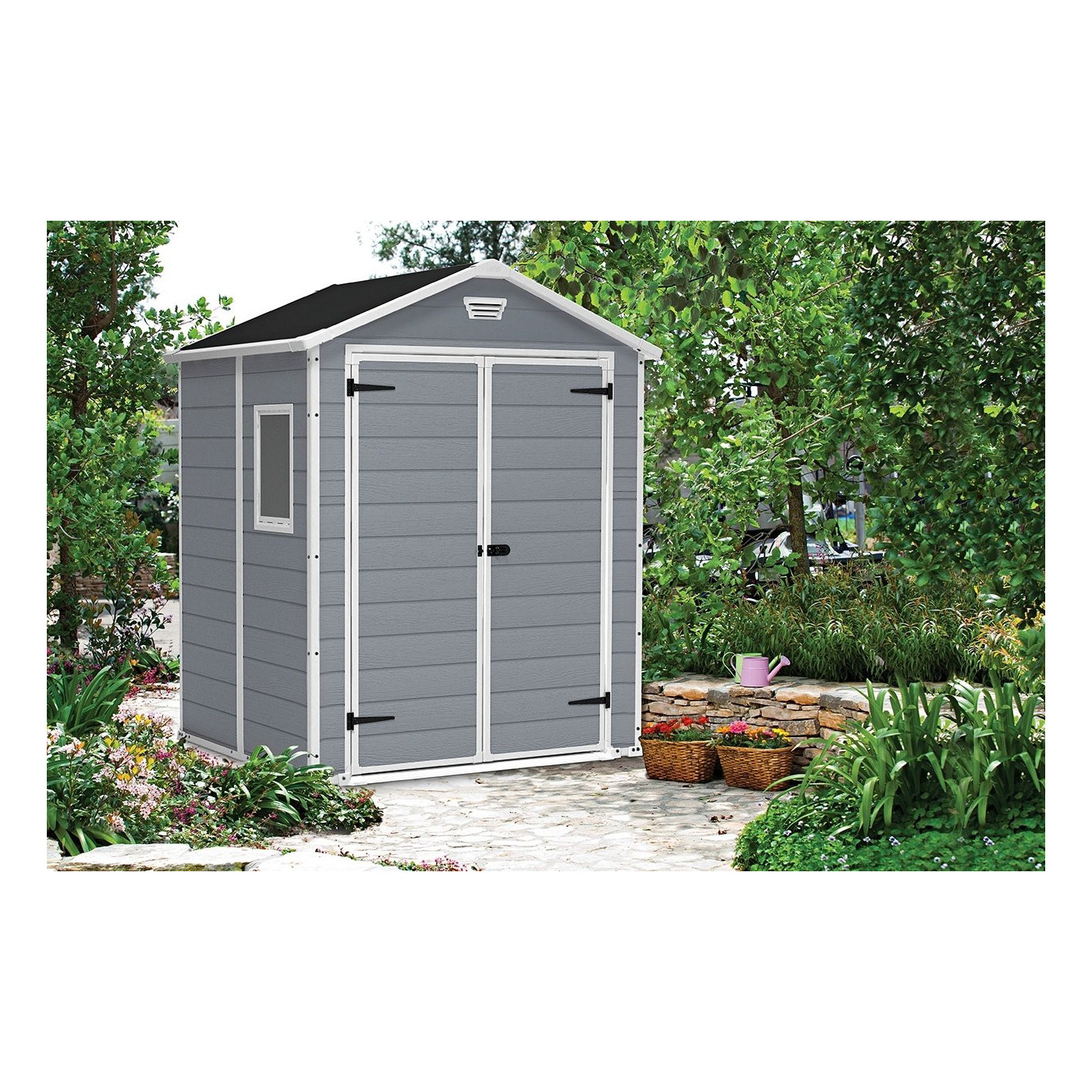 Domek ogrodowy MANOR 6x5DD, 185x152 cm, Keter, z oknem i wentylacją