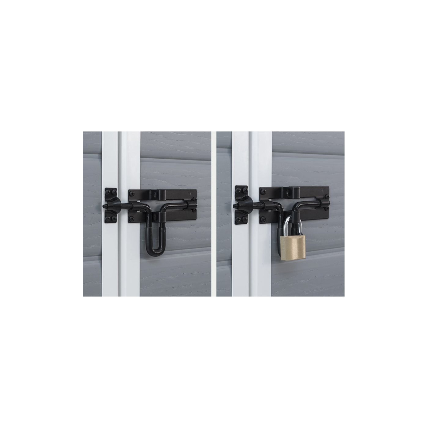 Domek ogrodowy Manor 6x5DD Keter, 185x152cm, zamykany, kłódka na drzwi, zabezpieczone narzędzia