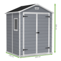 Wymiary domku ogrodowego Manor 6x5DD, 185x152 cm, Keter 