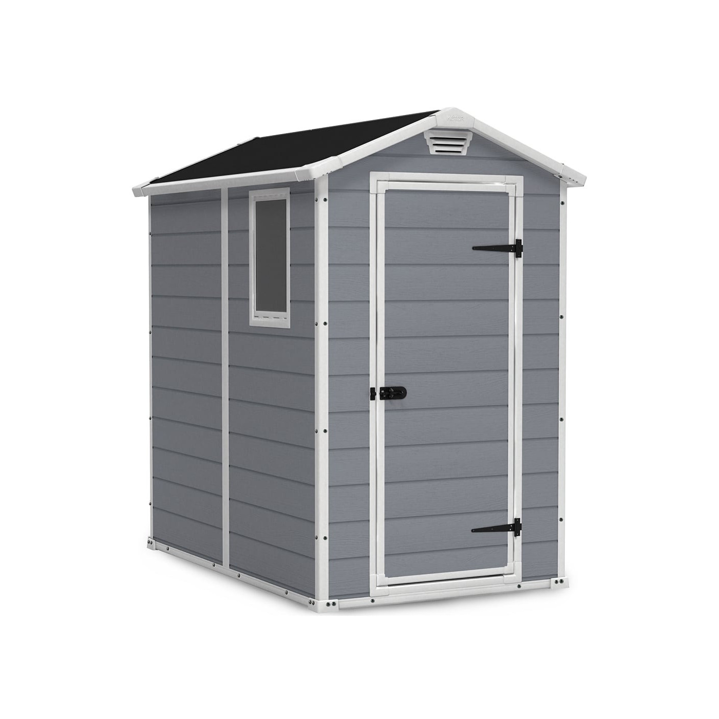 Domek ogrodowy MANOR 4x6s, 130x192cm, Keter, szary, białe elementy
