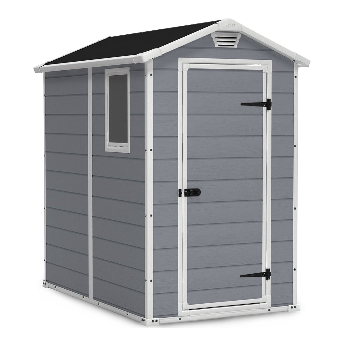 Domek ogrodowy MANOR 4x6s, 130x192cm, Keter, szary, białe elementy
