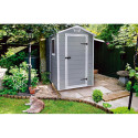 Domek ogrodowy MANOR 4x6s, 130x192cm, Keter, szary, aranżacja w ogrodzie, nowoczesny, stylowy
