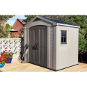 Domek narzędziowy FACTOR 8x6, 256,5x182cm, Keter, aranżacja w ogrodzie, stylowy