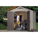 Domek narzędziowy FACTOR 8x6, 256,5x182cm, Keter, podwójne drzwi, przestronny, dużo miejsca na sprzęt ogrodowy