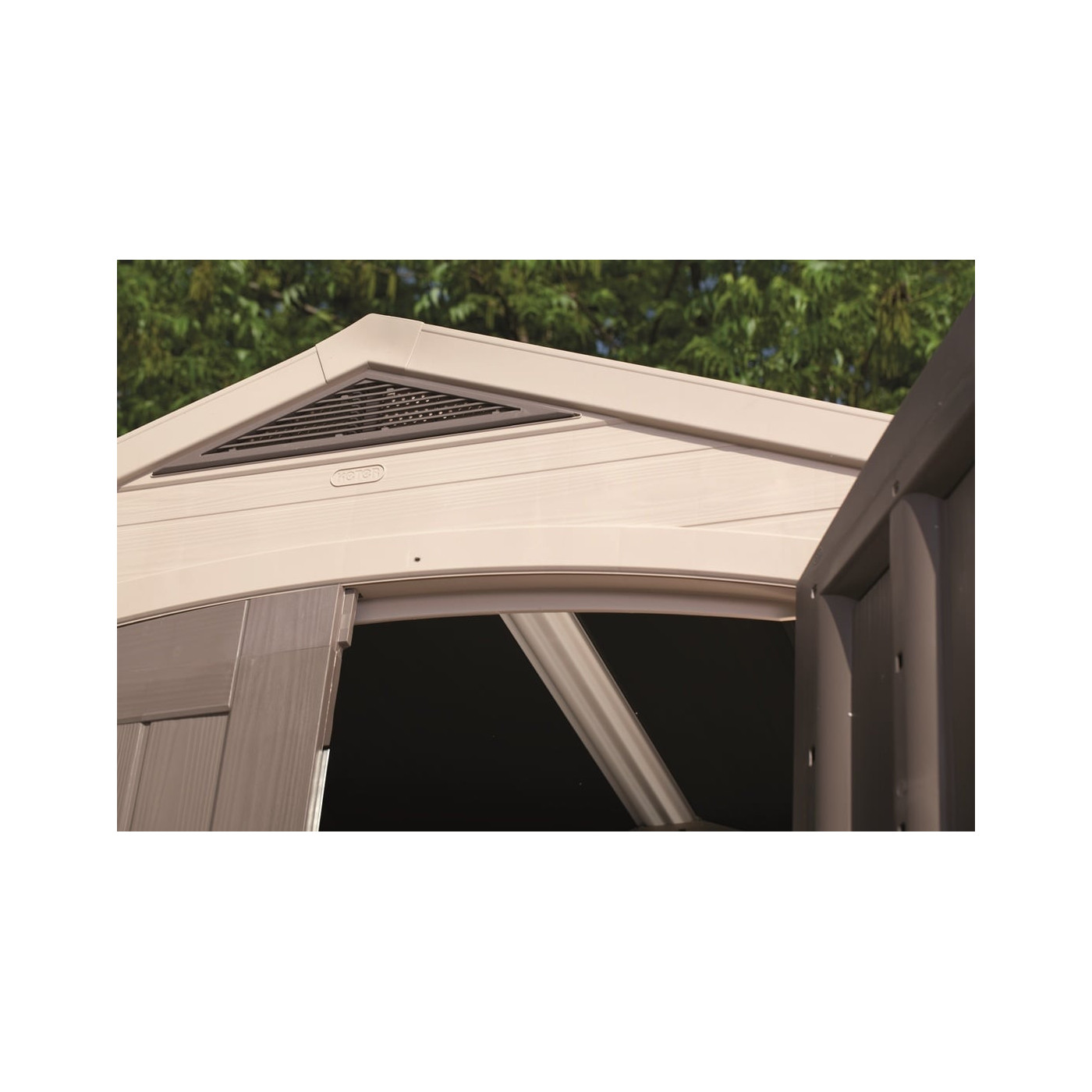 Domek narzędziowy FACTOR 8x6, 256,5x182cm, Keter, podwójne, solidne drzwi, bezpieczne przechowywanie narzędzi ogrodowych