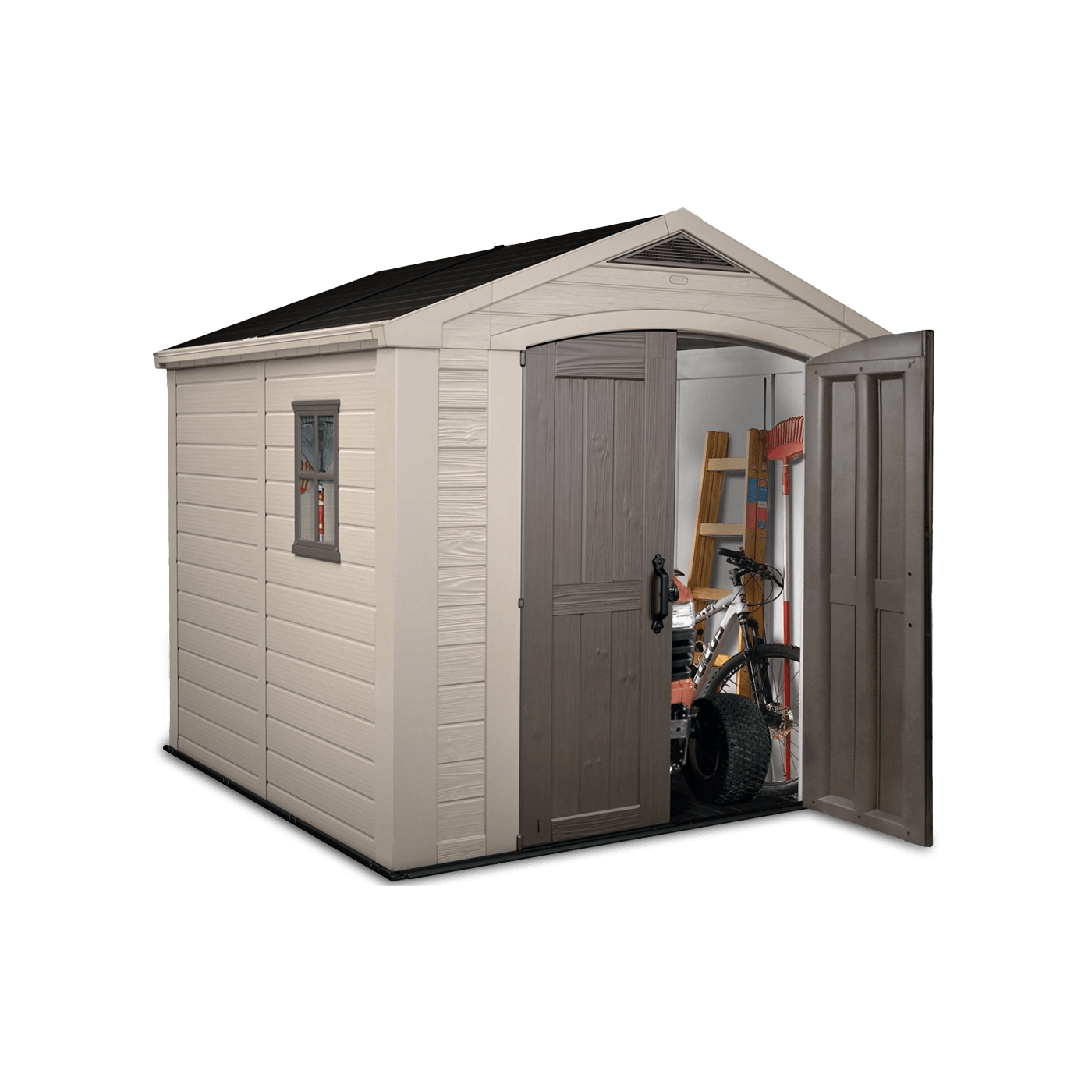 Domek ogrodowy na narzędzia Factor 8x8, 256,5x255cm, przestronne wnętrze na sprzęt ogrodowy