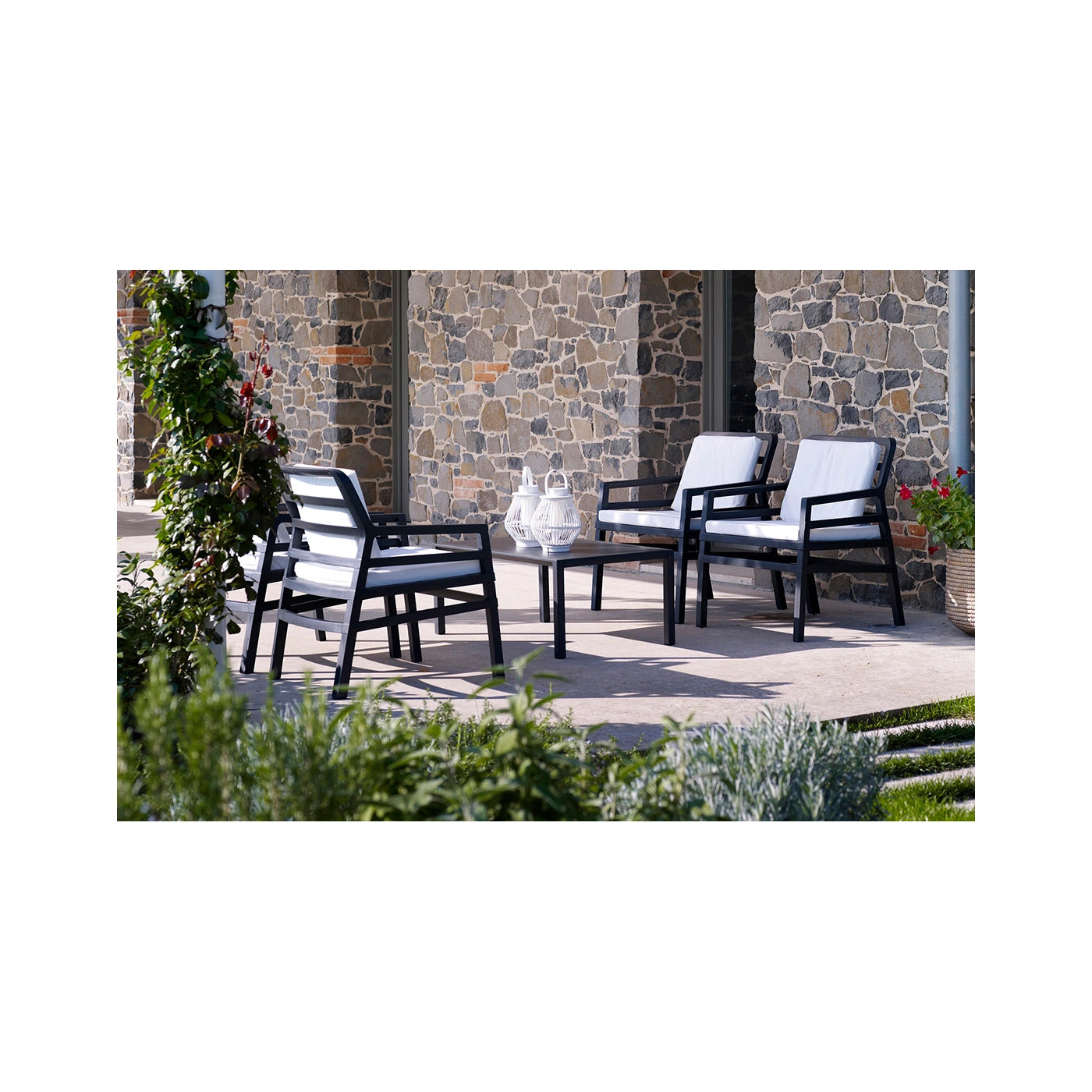 Fotel ogrodowy Nardi Aria Bianco Acrilico Grigio