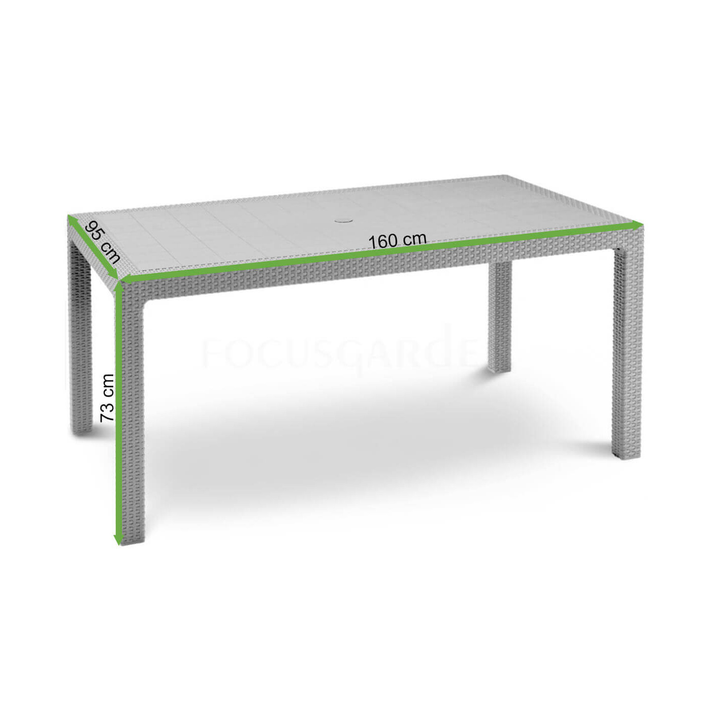 wymiary stół ogrodowy MELODY Cappuccino