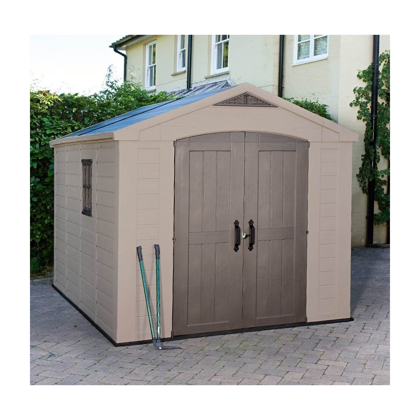 Domek ogrodowy na narzędzia Factor 8x11, 256,5x332cm, Keter, stylowy design domku 