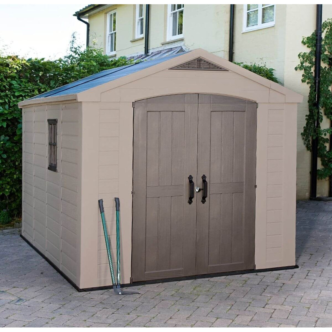 Domek ogrodowy na narzędzia Factor 8x11, 256,5x332cm, Keter, stylowy design domku 