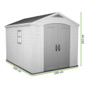 Domek ogrodowy na narzędzia Factor 8x11, 256,5x332cm, Keter, wymiary domku na narzędzia