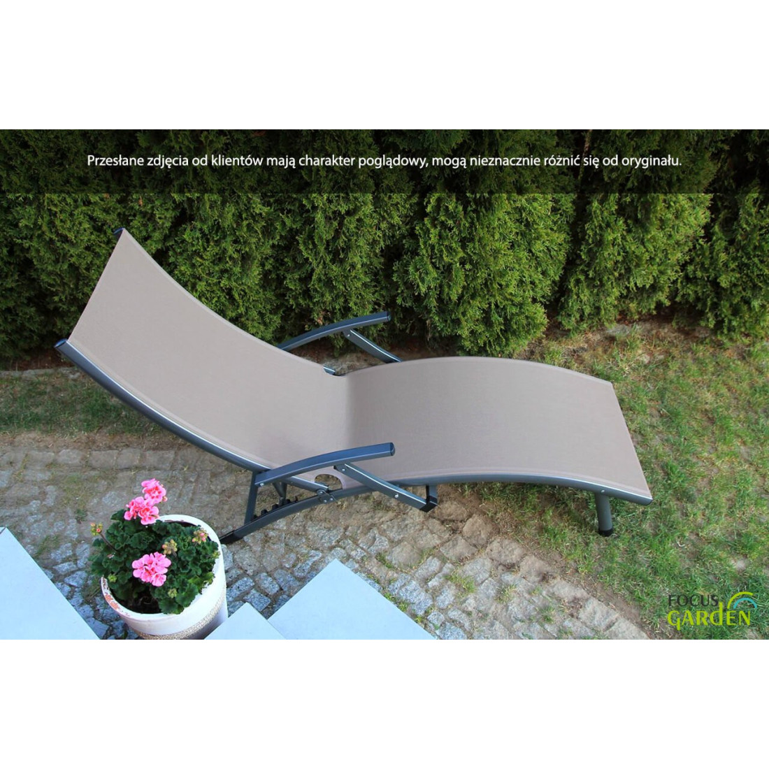 Leżak ogrodowy aluminiowy Relax Grey