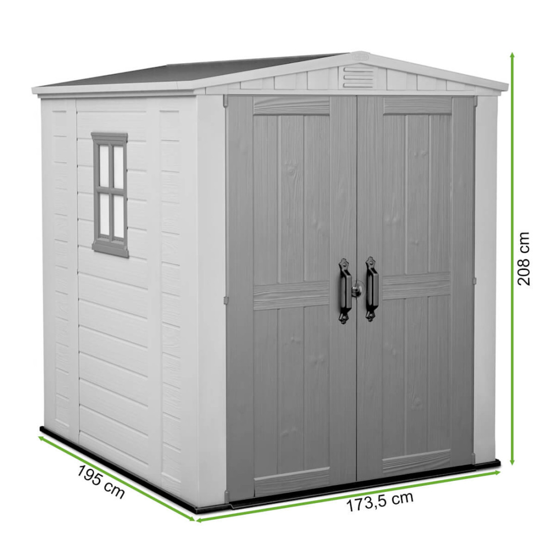 Wymiary domku ogrodowego na narzędzia Keter Factor 6x6