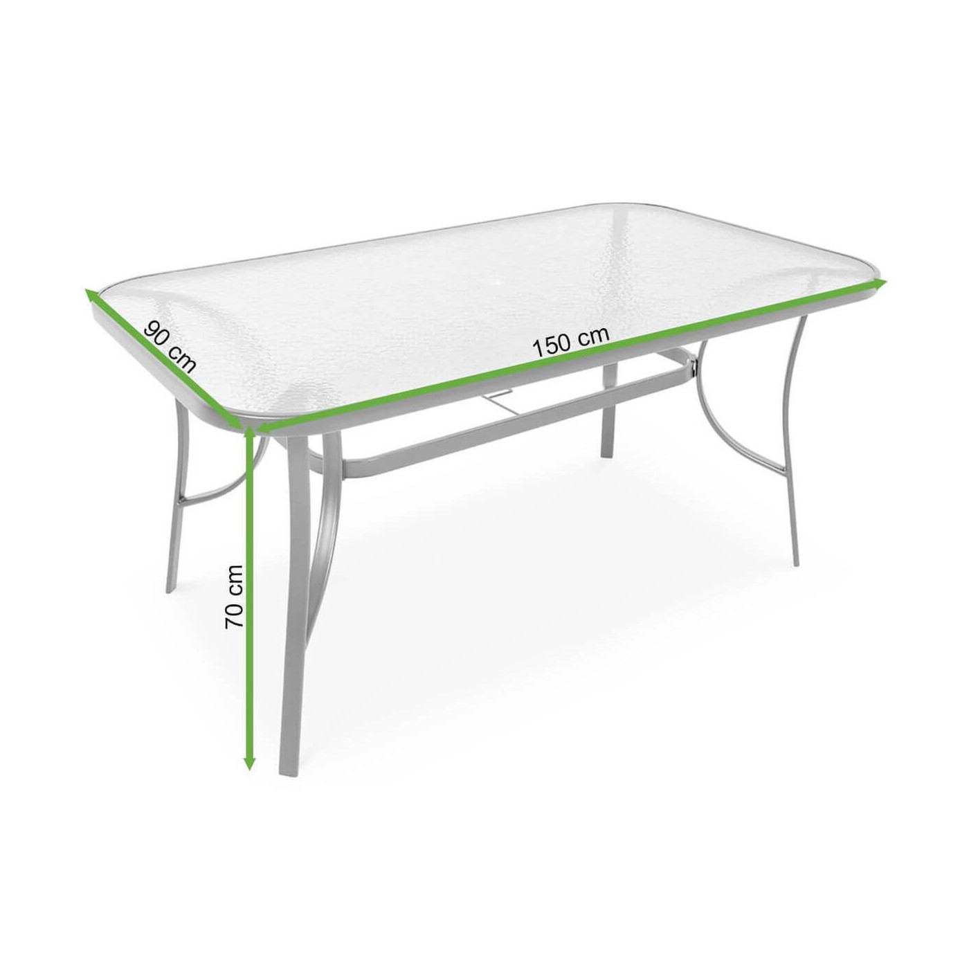 Wymiary stołu ogrodowego Holiday 150