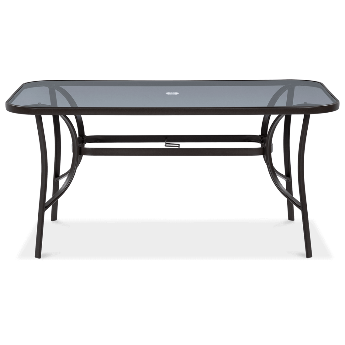 Stół z dodatkowym otworem umożliwiającym zamontowanie opcjonalnego parasola