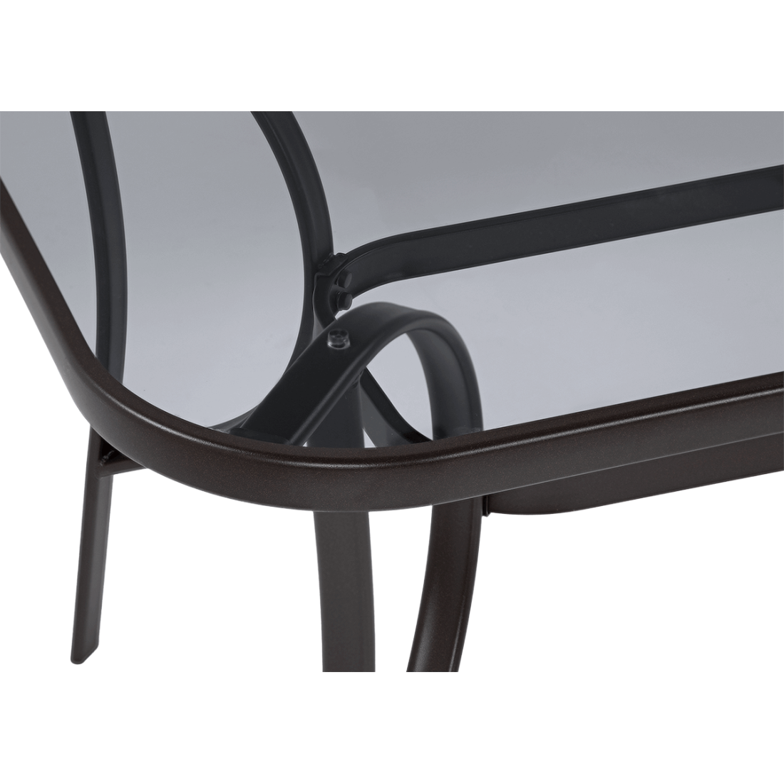 Blat stołu wykonany z eleganckiego, hartowanego szkła dymionego