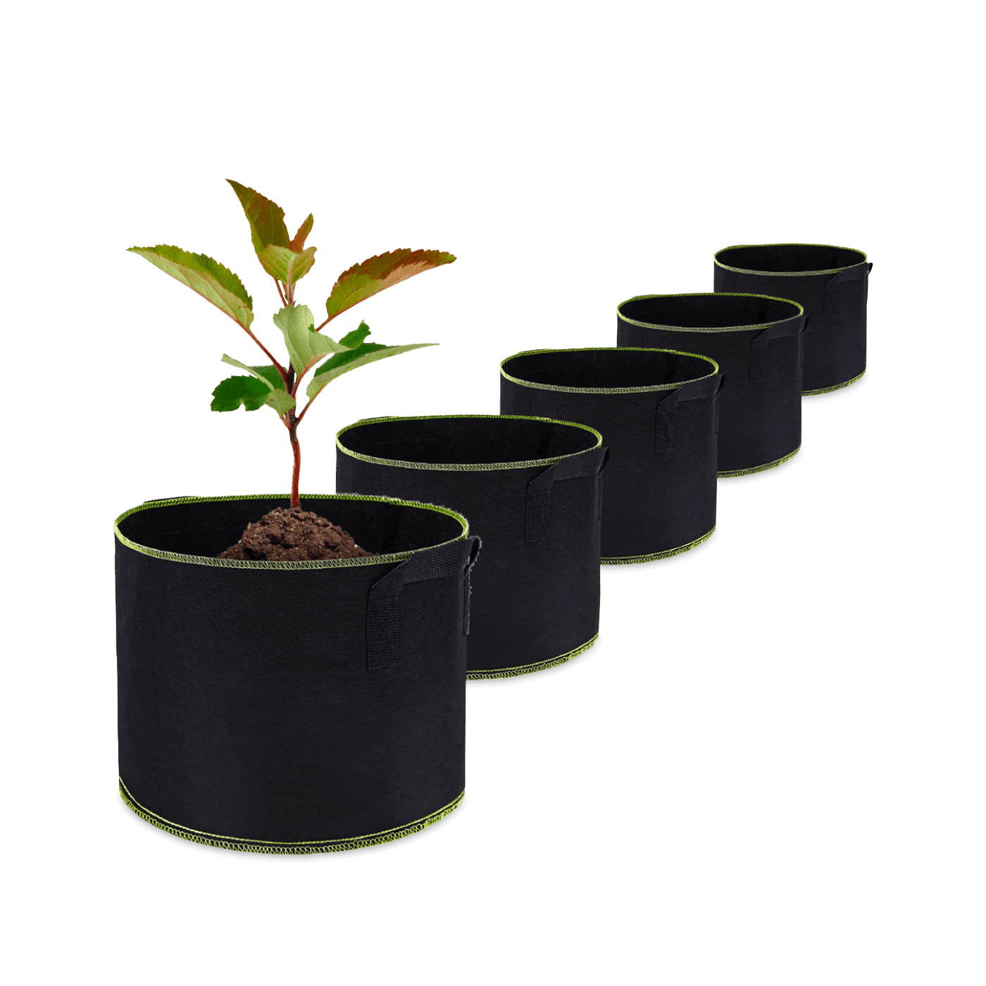 5 sztuk doniczek z materiału w kolorze czarnym